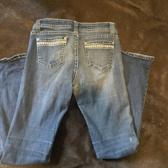 Rods Girls Western Cowgirl Rodeo Jeans Size 12 Denim Bootcut - Picture 1 of 5